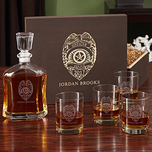 Personalized Police Badge Decanter