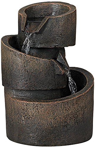 Bronze Stone Barrel Garden Fountain