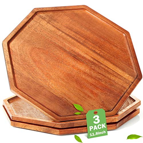Wood Hexagonal Serving Platter