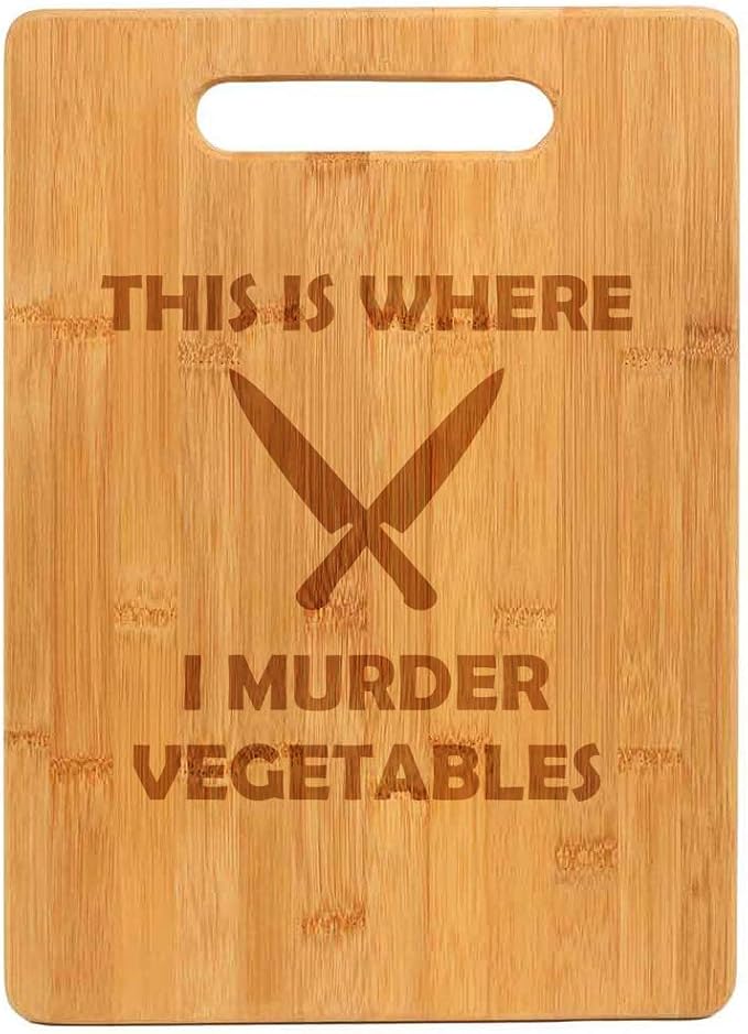Murder Vegetables Cutting Board