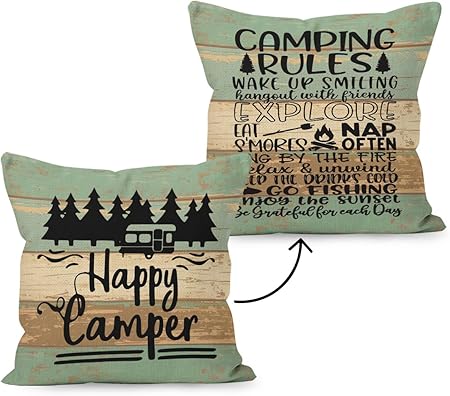 Happy Camper Pillow Covers