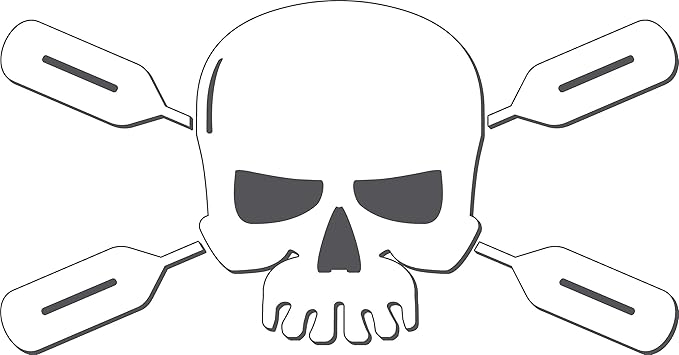 Kayaker Paddle Skull Sticker