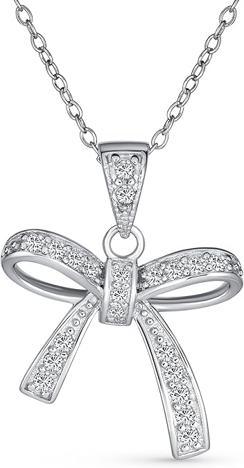 Birthstone Bow Necklace