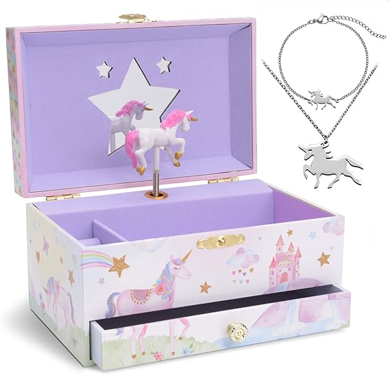 Unicorn Music Box & Jewelry Set