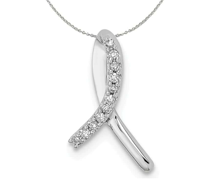 Diamond Cancer Awareness Necklace