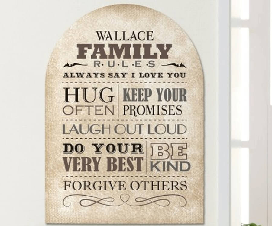 Family Rules Wall Sign