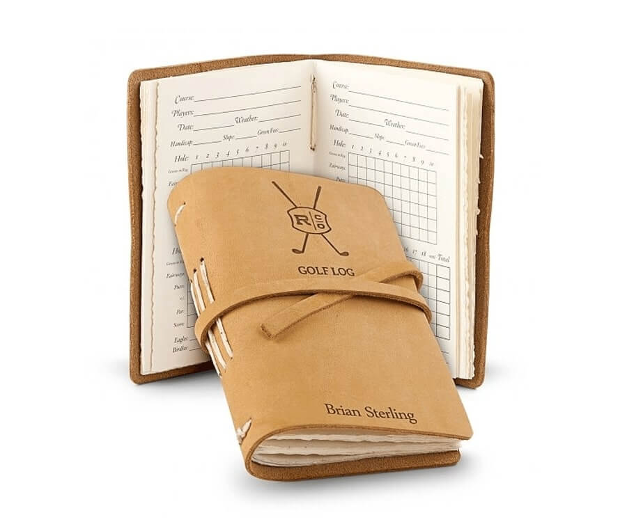 Engraved Leather Golf Log