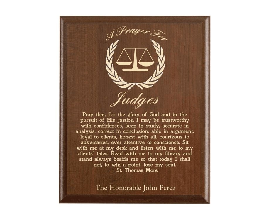Prayer Plaque For Judges