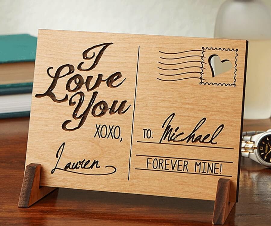 Personalized Wooden Postcard