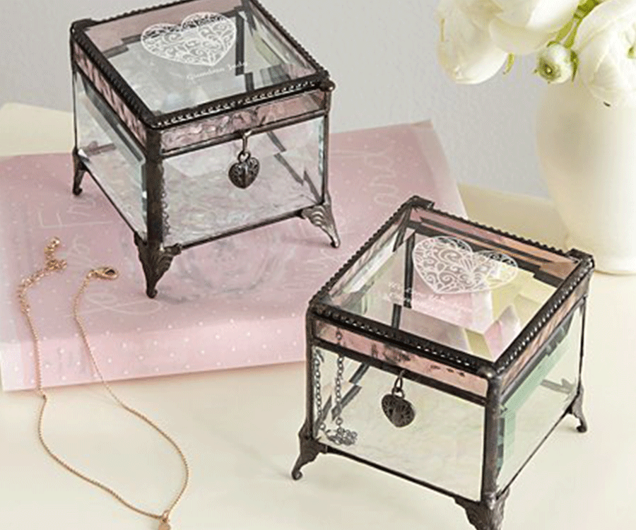 Pink Quartz Vintage Jewelry Box